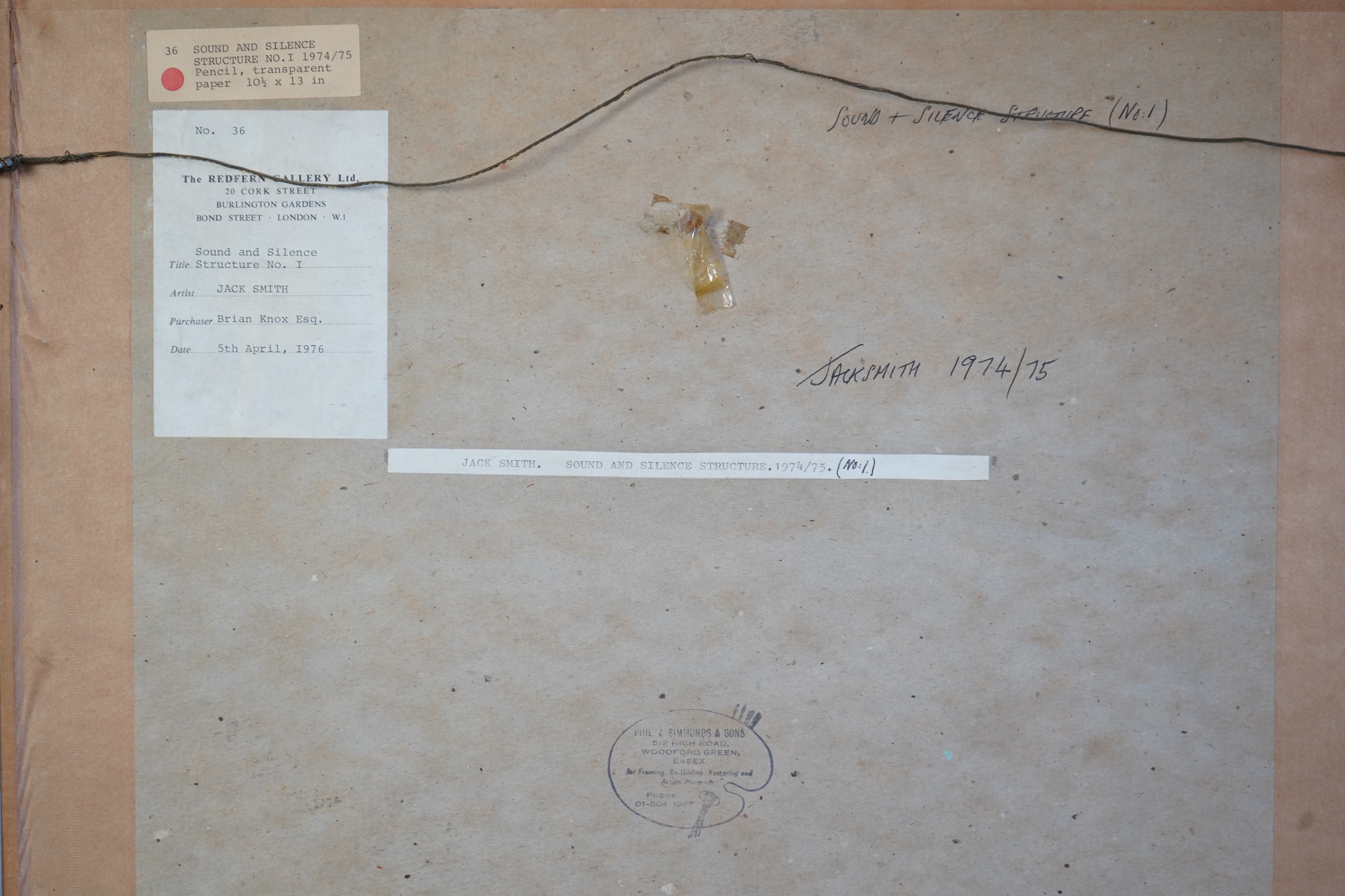 Jack Smith, 1928-2011, 'Sound and Silence: Structure No. 1'